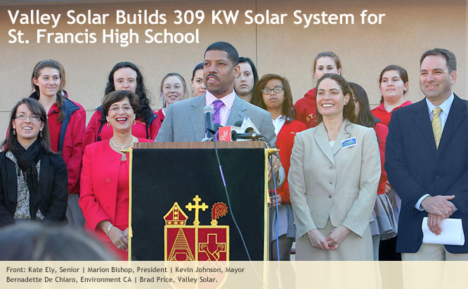 Valley Solar Builds 309 KW Solar System for St. Francis High School Valley Solar Builds 309 KW Solar System for St. Francis High School