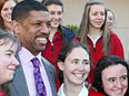 Major Kevin Johnson at St. Francis High School Solar Press Conference Major Kevin Johnson at St. Francis High School Solar Press Conference